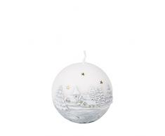 4 Farben Dioden Kerze Kugelkerze Weihnachtskerze Ø 100 mm Winterschlaf weiß/grau