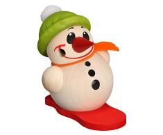 Seiffener Volkskunst - Kugelräucherfigur - Räuchermann Cool-Man mit Snowboard und Bommelmütze - Größe: 9cm - Made in Germany