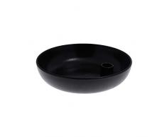 Storefactory - Lindatorp - Kerzenständer, Kerzenschale - Keramik - Schwarz Lackiert - Maße (ØxH): 26 x 7 cm