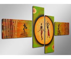 bestpricepictures 160 x 70 cm Bild auf Leinwand abstrakt Afrika 6518-SCT deutsche Marke und Lager - Die Bilder/das Wandbild/der Kunstdruck ist fertig gerahmt