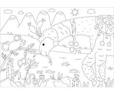 Fenster-Sticker Lustige Lamas: 24 Ausmalseiten und 30 Folien-Sticker