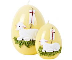 holzalbum Eierkerzen 2 Stück Osterkerzen Osterlamm Kollektion 2020 Wachs Kerzen Motivkerze