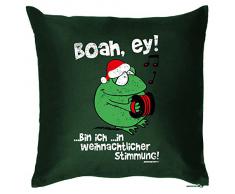 Goodman Design Mega cooles Kuschelkissen Dekokissen Sofakissen zur Weihnachtszeit - Boah, ey! Bin ich in Weihnachtlicher Stimmung! lustiges Kissen Polster