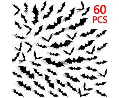 Tuopuda Halloween Wandtattoo Fledermaus Wandsticker Halloween Party Dekoration DIY Home Deko Wandaufkleber 3D Fledermäuse 60 pcs