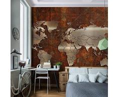 Fototapete Weltkarte 352 x 250 cm Vlies Wand Tapete Wohnzimmer Schlafzimmer Büro Flur Dekoration Wandbilder XXL Moderne Wanddeko - 100% MADE IN GERMANY - Braun Gold - Runa Tapeten 9031011a