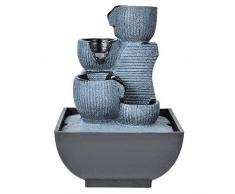 Zimmerbrunnen Tischwasserbrunnen Gartenbrunnen mit LED Beleuchtung für Innen & Draussen Feng Shui Springbrunnen Dekoration für Zuhause/Büro/Schlafzimmer/Wohnzimmer(220V)