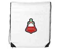 diythinker Weihnachtsglocken Weihnachten Cartoon Icon Kordelzug Rucksack Shopping Sport Geschenktüten
