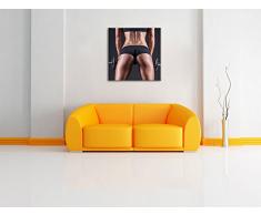 Sexy Frau mit Hanteln, Format: 60x60 auf Leinwand, XXL riesige Bilder fertig gerahmt mit Keilrahmen, Kunstdruck auf Wandbild mit Rahmen, günstiger als Gemälde oder Ölbild, kein Poster oder Plakat
