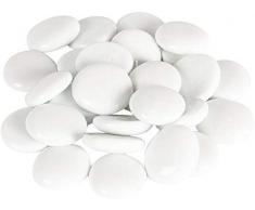 Clayre & Eef Dekosteine weiß 300 gr / 28-30 mm - 64406