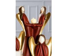 GILDE Francis Engelpaar mit Leuchter, 46 cm, bunt-Gold