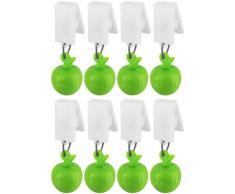 My-goodbuy24 Tischdeckenbeschwerer mit Klammer - 8er Set Apfel - Tischdeckenhalter Garten Tischdeckenklammern Tischtuch Clips - Kunststoff
