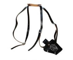 Schulterholster schwarz Kunstleder Polizei Kostüm Polizist Pistolenhalter Fasching