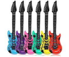 10 x Aufblasbare Luftgitarre Gitarre Party Rockstar Air Guitar Luftgitarren 105 cm