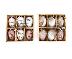 HEITMANN DECO Ostereier zum Aufhängen - Osteranhänger aus Plastik zum Aufhängen mit Feder und Kordel - Osterdeko Set 12 teilig