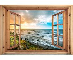 murando - 3D WANDILLUSION 210x150 cm Wandbild - Fototapete - Poster XXL - Fensterblick - Vlies Leinwand - Panorama Bilder - Dekoration - Natur Landscape