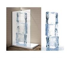 Interfoil Sichtschutz für Ihre Dusche Ice Duschkabine - Duschabtrennung, hochwertiger Druck auf Glasdekor -Folie in Sandstrahl -Optik mit satinierten Oberfläche