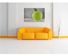 Apfel in Wasser grüner Apfel Obst Früchte Format: 80x60 cm auf Leinwand, XXL riesige Bilder fertig gerahmt mit Keilrahmen, Kunstdruck auf Wandbild mit Rahmen, günstiger als Gemälde oder Ölbild, kein Poster oder Plakat