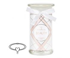 JuwelKerze Schmuckkerze Beauty große weiß Duftkerze mit echtem rosévergoldet Schmuck (Armband) - Kerze mit Schmucküberraschung als Geschenk für sie
