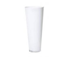 INNA-Glas Bodenvase ERIC, Trichter - rund, weiß, 43cm, Ø 18cm - Konische Vase - Glasvase