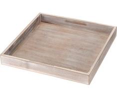 Deko-Teller - grau - Holz - quadratisch - 30x30 cm