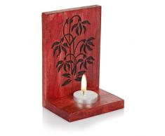 Hashcart Colorful Tree of Life Gravur aus Holz Tisch Cum Wand Teelichthalter – für Geschenk/Home Décor