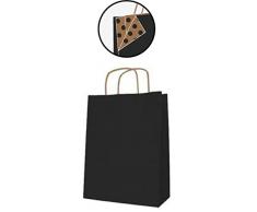 agipa 101840 Papiertragetasche - aus Kraftpapier mittel, schwarz