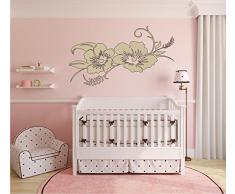 Wandtattoo / Wandaufkleber - Hibiskusblüte - Hibiskus - 120cm x 99cm beige E924