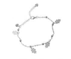 Generic Handglocke Hamsa Fatima Quaste Barfuß Armband Knöchel Fußkettchen Kette Silber