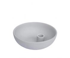 Storefactory - Lindatorp - Kerzenständer, Kerzenschale - Keramik - Grau - Maße (ØxH): 15 x 5 cm