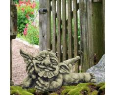 Mystische Steinfigur mit Gartenwichtel & Kobold