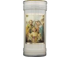 Heilige Familie Kerze 72 Stunden Brenndauer Gebet Katholisch 15cm Weiß