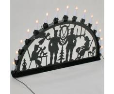 Schwibbogen Lichterbogen Metall - Motiv: Annaberg - XL 1 Meter Breite Außen-Bereich schwarz glänzend * groß * Erzgebirge Bergmann Bergmänner