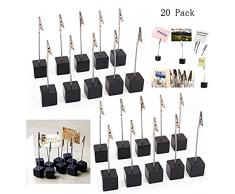 Dproptel 20Stücke Tischkartenhalter Memo Clip Halter Ständer Foto Clip Tabelle Zahl Halter Name Kartenhalter für Hochzeit Party Haus Dekoration