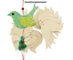 Vogel Holz 12 Stück Vogel Pappel-Sperrholz gelasert Holzvogel Dekoration ca. 14x10,5 cm Holzdeko zum Auf-hängen Holzfiguren Vogelform 4mm stark bemalen gestalten verzieren Wohndeko 4190141