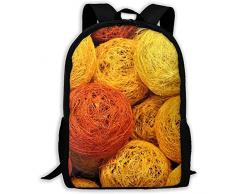 Gelbe und rote Rattanbälle Erwachsener Reiserucksack Schule Lässiger Tagesrucksack Oxford Outdoor Laptop Bag College