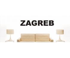 Wandtattoo w1090 Mehrfarbige Wandschrift mit Sehenswürdigkeiten und Stadtnamen - Aufkleber - Dekoration - Stadt Zagreb 240x39