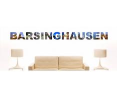 Wandtattoo farbige Wandschrift Städtename Barsinghausen mit Sehenswürdigkeiten 180 x 14 cm Länge