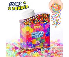 ZOOI 55000 Stück Wasserperlen für Kinder - Aquaperlen Mix Wassergel-Kugeln Aqualinos für Kinder, Deko für Hochzeit Party Geburtstag Basteln Weihnachten Vasen Dekoration