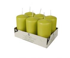 Pappstar Stumpenkerzen Kiwi, 60 x 115mm (6 Stück)