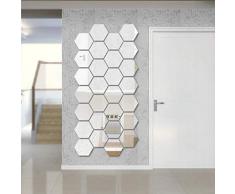 ROCONAT 12 Stü/Set Haushalt Verwenden Sie Hexagon Acrylspiegel Wandaufkleber Wandtattoos & Wandbilder