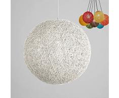Modern Gitter Korbwaren Rattan Kugel Ball Stil Decke Anhänger Licht Lampenschirm kreative Persönlichkeit Bar, Café, Restaurant einfache Dekoration Beleuchtung Schlafzimmer (white, 30cm)