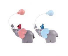 Amosfun 2 Stücke Elefant Figur Kuchen Topper Kuchendeko Tortendeko Tortenfigur Dekofigur Büro Schreibtisch Auto Armaturenbrett Figur Baby Mädchen Kinder Geburtstag Cupcake Dekoration