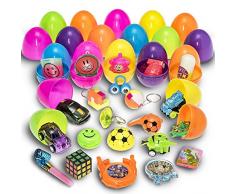 Prextex 30 mit Mini-Spielzeug und spaßigen Sachen gefüllte Ostereier