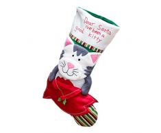 SuperSU Weihnachtsstrumpf Weihnachtsdeko Baumwolle Weihnachten Geschenktasche Zucker Beutel Weihnachtsbaum DekoStickerei Socken Dekoration Nikolausstrumpf