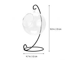 Balacoo Klarglas Kugel Vase Mikrolandschaft Luft Pflanze Terrarium Saftig Hängenden Blumentopf Behälter Miniatur Outdoor Fee Garten Moos Behälter mit Gestell