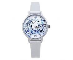 die Uhren/Blätter abstraktes Ölgemälde feine Frau-A