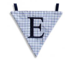 Hansekind Wimpel Wimpelkette mit Namen Buchstabe rosa od. blau Geschenk Taufe (E, Hellblau)