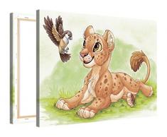 Premium Kunstdruck Wand-Bild - Kids Selection - Hi Birdie - 100x75cm - Leinwand-Druck in deutscher Marken-Qualität – Leinwand-Bilder auf Holz-Keilrahmen als moderne Wanddekoration