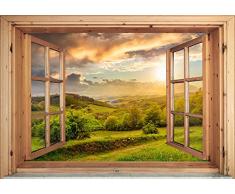 murando - 3D WANDILLUSION Wandbild - Fototapete - Poster XXL - Fensterblick - Vlies Leinwand - Panorama Bilder - Dekoration - Natur Landscape 70x50 cm