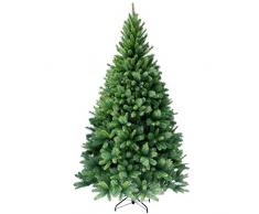 RS Trade HXT 1101 künstlicher Weihnachtsbaum 195 cm (Ø ca. 114 cm) mit 984 Spitzen und Schnellaufbau Klapp-Schirmsystem, schwer entflammbar, unechter Tannenbaum inkl. Metall Christbaum Ständer